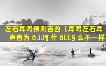 左右耳鸣预测吉凶（耳鸣左右耳声音为 🐶 什 🐧 么不一样）